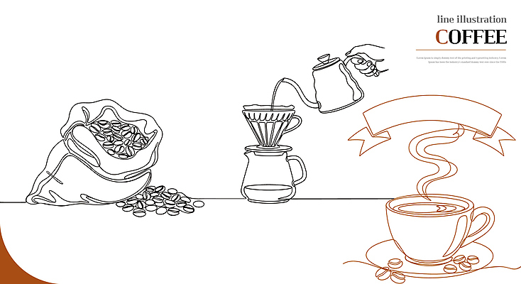 디자인 커피 음료 가방 일러스트 아침 카페 원두 수증기 커피잔 직선 물주기 드립 뜨거운물 추출 필터 국내일러스트 AI파일 주간 잡화 선 모션 잔 상점 파일형식 벡터
