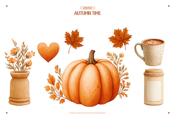 PSD 디자인 계절 꽃 감정 음료 예술 잎 일러스트 자연 호박 잔 장식 크림 심플 창의성 테마 스타일 국내일러스트 식물 식기 채소 생태계 파일형식
