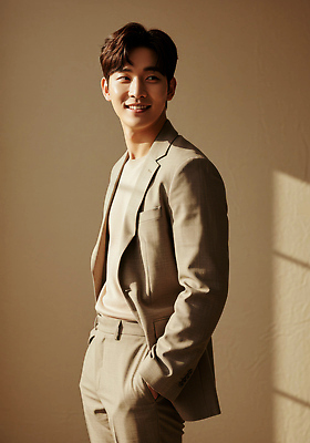 JPG 편집이미지 패션 남자 포즈 미소 웃음 사람 정장 촬영 매력적 분위기 편안함 일과 베이지색 의료성형뷰티 스타일 편집실사 AI인물포토 AI콘텐츠 옷 컬러 컨셉 표정 감각 CG 파일형식 AI포토