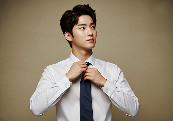 JPG 편집이미지 헤어스타일 패션 남자 포즈 셔츠 넥타이 실내 정장 뷰티 촬영 주목 의료성형뷰티 스타일 편집실사 AI인물포토 AI콘텐츠 잡화 옷 상의 사람 내부 CG 파일형식 AI포토