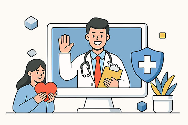 과학 일러스트 의학 기술 건강 안전 치료 건강관리 믿음 디지털 환자 의사 심장 상담 온라인 멀티미디어 소통 심리상담 국내일러스트 AI파일 감정 컨셉 관리 의료진 장기_의학 파일형식 벡터