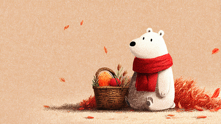 JPG 동물 행복 컬러 낙엽 겨울 과일 일러스트 자연 따뜻함 풍경 잔디 빨간색 바구니 귀여움 주황색 스카프 편안함 북극곰 색감 국내일러스트 AI일러스트 AI콘텐츠 식물 계절 감정 컨셉 잎 곰 목도리 감각 생태계 파일형식