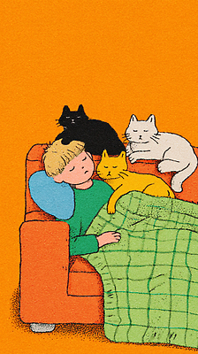 JPG 동물 어린이 컬러 일러스트 휴식 주택 따뜻함 사랑 소년 해변 생활 반려동물 소파 귀여움 고양이 꿈 잠 편안함 그림 냥집사 국내일러스트 AI일러스트 AI콘텐츠 남자 감정 바다 컨셉 의자 포유류 사람 건물 감각 합성어 파일형식