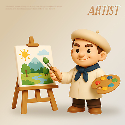 PSD 나무 편집이미지 캐릭터 예술 컬러 조각 자연 산 풍경 강 태양 그리기 그림 예술가 창의력 편집3D 자연요소 식물 모션 3D 생태계 파일형식