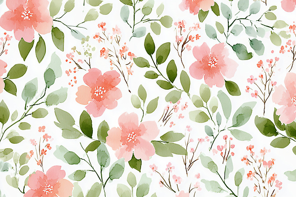 JPG 식물 디자인 꽃 백그라운드 잎 패턴 일러스트 자연 붓터치 수채화 미술 장식 정원 봄 화려 그림 화사함 뷰티풀 색감 창작 국내일러스트 AI일러스트 AI콘텐츠 계절 컨셉 무늬 문화예술 생태계 파일형식