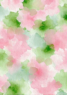 JPG 디자인 감정 예술 분홍색 컬러 백그라운드 패턴 일러스트 자연 수채화 따뜻함 미술 초록색 물감 그림 질감 부드러움 조화 창의성 국내일러스트 AI일러스트 AI콘텐츠 무늬 문화예술 미술도구 감각 생태계 파일형식