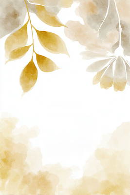 JPG 모양 디자인 꽃 예술 컬러 백그라운드 잎 일러스트 자연 수채화 장식 노란색 회색 편안함 조화 단순화된 뷰티풀 국내일러스트 AI일러스트 AI콘텐츠 식물 감각 생태계 파일형식