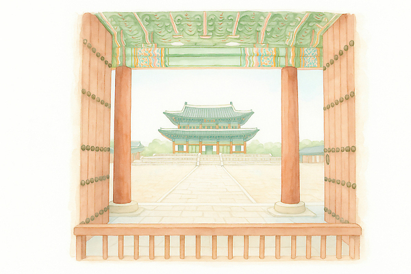 JPG 전통 건축 문화 여행 일러스트 자연 아침 한옥 한국 풍경 관광지 문 평화 소리 궁전 역사 전통의상 뷰티풀 국내일러스트 AI일러스트 AI콘텐츠 주간 한국전통 아시아 컨셉 고건축 생태계 파일형식