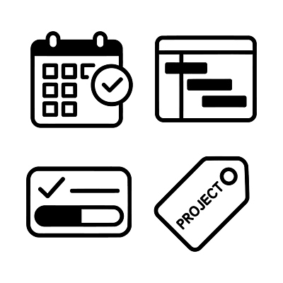 아이콘 관리 그래픽 꼬리표 도구 시간 작업 도움 계획 체크표시 진행 프로젝트 2D아이콘 AI파일 컨셉 라벨 확인 파일형식 벡터