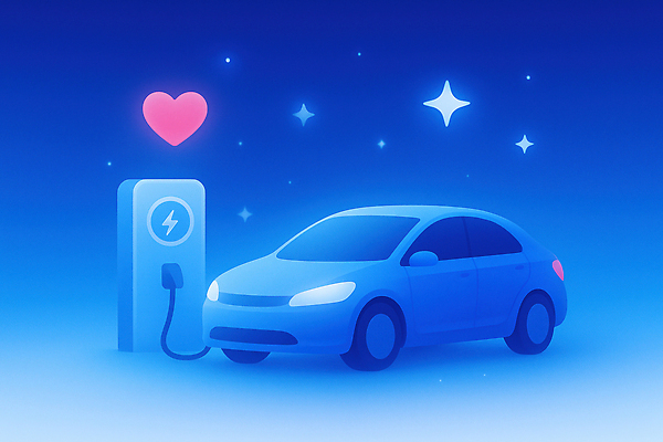 JPG 별 교통수단 일러스트 자동차 밤하늘 조명 기술 풍경 생활 평화 환경 에너지 하트 도시 전기에너지 혁명 전기자동차 충전소 국내일러스트 AI일러스트 AI콘텐츠 자연요소 모양 육상교통 교통 컨셉 하늘 야간 충전 파일형식