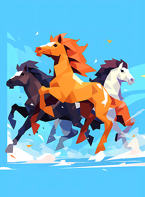 JPG 동물 디자인 예술 컬러 백그라운드 일러스트 모션 자연 추상 풍경 그래픽 달리기 힘 자유 말_게임 즐거움 속도 마굿간 창의성 국내일러스트 병오년 붉은말 AI일러스트 AI콘텐츠 감정 컨셉 무늬 말_동물 생태계 외양간 파일형식 2026년