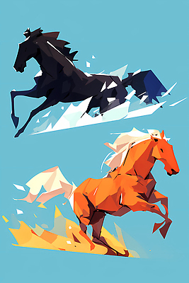 JPG 동물 디자인 포스터 예술 컬러 백그라운드 일러스트 그래픽 달리기 힘 에너지 자유 표현 말_게임 순간 창의성 국내일러스트 병오년 붉은말 AI일러스트 AI콘텐츠 컨셉 모션 말_동물 파일형식 2026년