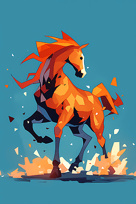 JPG 모양 디자인 예술 컬러 백그라운드 일러스트 미술 운동 힘 활발 에너지 표현 말_게임 기하학 조형 생동감 창의력 창작 국내일러스트 병오년 붉은말 AI일러스트 AI콘텐츠 컨셉 무늬 문화예술 건강 말_동물 파일형식 2026년