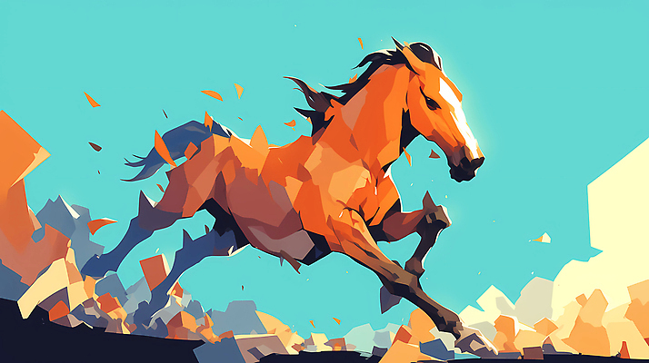 JPG 동물 예술 모래 컬러 조각 백그라운드 일러스트 모션 자연 풍경 여름 달리기 평화 힘 사막 자유 말_게임 생동감 국내일러스트 병오년 붉은말 AI일러스트 AI콘텐츠 계절 컨셉 말_동물 생태계 파일형식 2026년