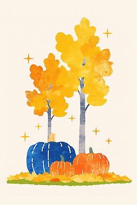 JPG 나무 공원 예술 컬러 백그라운드 단풍 크리스마스 일러스트 자연 호박 아이디어 따뜻함 밝음 풍경 농장 수확 감성 조화 테마 국내일러스트 AI일러스트 AI콘텐츠 식물 공공시설 기념일 컨셉 잎 농업 채소 생태계 파일형식