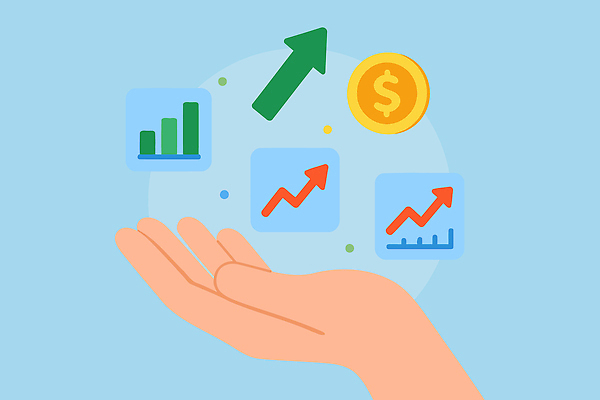 손 일러스트 비즈니스 통계 성공 그래프 금융 경제 동전 자료 성장 시장 계획 주식 분석 기회 투자 상승 전략 수익 혁명 재정 국내일러스트 AI파일 컨셉 돈 신체부위 파일형식 벡터