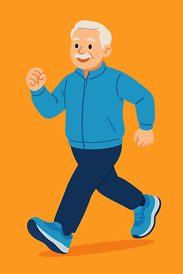 남자 감정 다이어트 일러스트 모션 청소년 건강 일상 파란색 운동복 조깅 운동 걷기 주황색 힘 기운 연령 즐거움 스트레스해소 국내일러스트 AI파일 옷 컬러 사람 라이프 파일형식 벡터