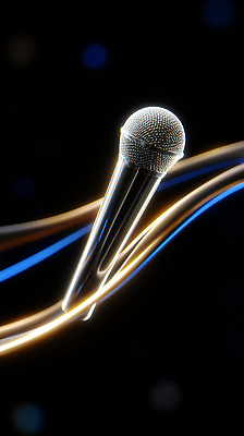 JPG 편집이미지 감정 예술 음악 조명 어둠 소리 공연 무대 마이크 신호 화합 순간 아티스트 편집3D AI컴퓨터그래픽 AI콘텐츠 직업 음향기기 문화예술 이벤트 3D 파일형식