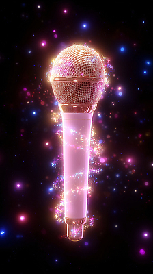 JPG 편집이미지 디자인 예술 음악 컬러 조명 빛 소리 전시 공연 무대 화려 분위기 신비 마이크 창작 편집3D AI컴퓨터그래픽 AI콘텐츠 음향기기 컨셉 문화예술 이벤트 3D 파일형식