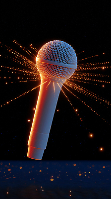 JPG 편집이미지 감정 예술 음악 밤하늘 빛 소리 전시 공연 무대 화려 마이크 예술가 퍼포먼스 순간 편집3D AI컴퓨터그래픽 AI콘텐츠 음향기기 컨셉 하늘 문화예술 이벤트 3D 야간 파일형식