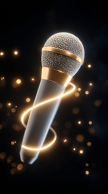 JPG 편집이미지 예술 음악 조명 빛 소리 공연 가수 무대 마이크 준비 열정 창작 편집3D AI컴퓨터그래픽 AI콘텐츠 감정 음향기기 문화예술 이벤트 3D 음악가 파일형식