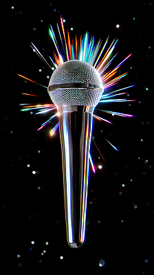 JPG 편집이미지 예술 음악 컬러 연주 조명 빛 소리 공연 무대 군중 마이크 열광 생동감 순간 창작 편집3D AI컴퓨터그래픽 AI콘텐츠 음향기기 문화예술 사람 이벤트 3D 파일형식