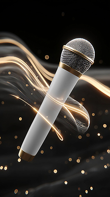 JPG 편집이미지 디자인 음악 백그라운드 공중 빛 소리 공연 고급 마이크 준비 그림 순간 편집3D AI컴퓨터그래픽 AI콘텐츠 음향기기 컨셉 문화예술 이벤트 3D 파일형식