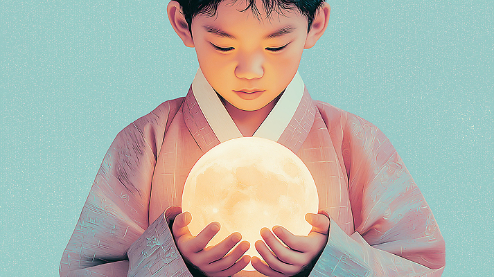 JPG 편집이미지 전통 손 문화 어린이 포즈 표정 소년 빛 한복 신비 구슬 순수 즐거움 부드러움 사색 심리 뷰티풀 상상력 이미지편집 AI컴퓨터그래픽 AI콘텐츠 한국전통 남자 감정 컨셉 생각 사람 신체부위 감각 전통의상 파일형식