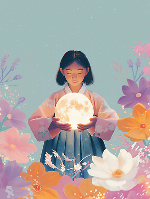 JPG 편집이미지 손 계절 꽃 문화 예술 자연 조명 한국 풍경 소녀 평화 달 전통의상 뷰티풀 색감 몽환 환상 이미지편집 AI컴퓨터그래픽 AI콘텐츠 자연요소 식물 전통 여자 아시아 어린이 컨셉 신체부위 생태계 파일형식