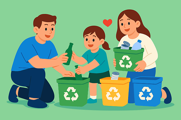 교육 어린이 일러스트 가족 모션 유리 사랑 초록색 부모 자연보호 환경 재활용 쓰레기 플라스틱 청소 친환경 분리수거 정리 자원 참여 국내일러스트 AI파일 감정 컬러 관계 자연 재질 사람 보호 파일형식 벡터