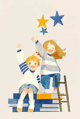 JPG 행복 별 문화 어린이 컬러 일러스트 가족 모션 상상 놀이 하늘 미소 책 친구 즐거움 그림 장면 뷰티풀 창의력 국내일러스트 AI일러스트 AI콘텐츠 자연요소 감정 관계 표정 사람 파일형식