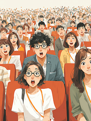 JPG 감정 예술 일러스트 여러명 스크린 놀람 감상 모임 체험 분위기 군중 영화관 즐거움 긴장 공동체 반응 상영 몰입 국내일러스트 AI일러스트 AI콘텐츠 다수 컨셉 표정 사람 극장 파일형식