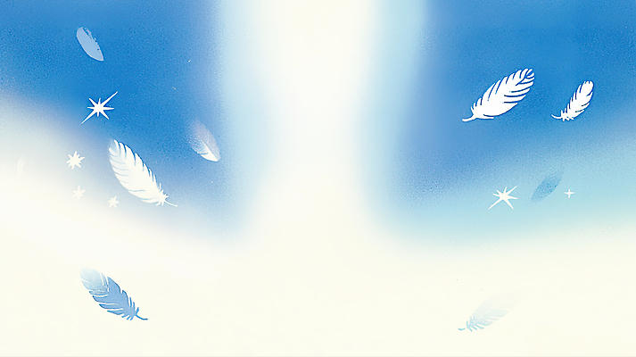 JPG 일러스트 자연 하늘 따뜻함 풍경 파란색 빛 평화 우주 고요 꿈 흰색 깃털 상쾌 조화 뷰티풀 순간 환상 국내일러스트 AI일러스트 AI콘텐츠 감정 컬러 컨셉 생태계 파일형식