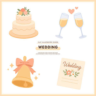 디자인 꽃 행복 결혼 일러스트 결혼식 잔 사랑 이벤트 장식 파티 케이크 축제 초인종 축하 분위기 샴페인 초대장 뷰티풀 국내일러스트 AI파일 식물 식기 감정 컨셉 디저트 카드_감사 주류 종 파일형식 벡터