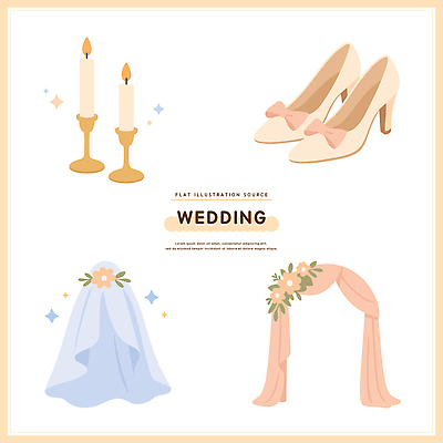 디자인 기념일 꽃 상징 결혼 의자 일러스트 초 결혼식 사랑 이벤트 장식 축제 하이힐 프레젠테이션 오브젝트 준비 아치 테마 스타일 국내일러스트 AI파일 식물 감정 구두 가구 여성화 파일형식 벡터