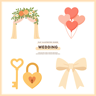커플 기념일 꽃 행복 리본 일러스트 결혼식 열쇠 사랑 이벤트 장식 파티 축제 로맨틱 축하 아치 초대장 풍선 테마 국내일러스트 AI파일 식물 감정 결혼 컨셉 관계 카드_감사 파일형식 벡터