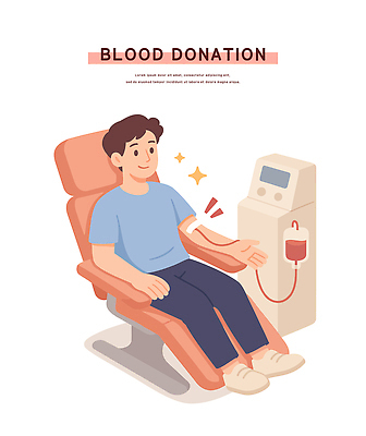 일러스트 의학 생명 건강 안전 여러명 청년 치료 봉사 도움 혈액 헌혈 기부 참여 국내일러스트 AI파일 캠페인 다수 컨셉 사람 성인 파일형식 벡터