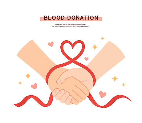손 리본 일러스트 생명 협력 건강 사랑 봉사 혈액 커뮤니티 헌혈 기부 연대 응급상황 지원 국내일러스트 AI파일 감정 캠페인 신체부위 응급 도움 파일형식 벡터