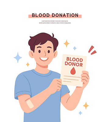 남자 일러스트 의학 모션 건강 웃음 안전 봉사 혈액 사회봉사 커뮤니티 나눔 헌혈 국내일러스트 기부캠페인 AI파일 캠페인 표정 사람 도움 파일형식 벡터