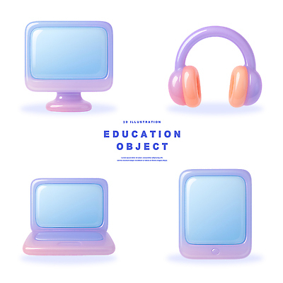 PSD 편집이미지 디자인 교육 기술 노트북 전자제품 학습 컬러풀 태블릿 디지털 모니터 헤드폰 가전제품 학습도구 온라인강의 편집3D 컬러 음향기기 스마트기기 컴퓨터 3D 강의 교육용품 파일형식 언택트