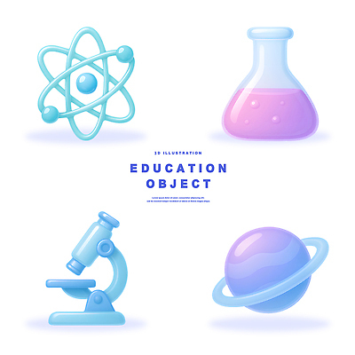 PSD 편집이미지 교육 과학 현미경 실험 학습 행성 화학 비커 원자 물리 편집3D 실험기구 3D 우주 파일형식
