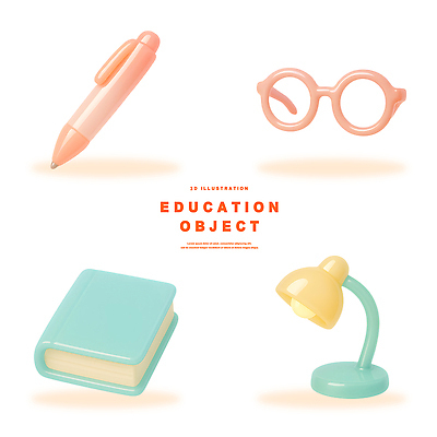 PSD 편집이미지 학생 디자인 교육 안경 컬러 교실 책 학습 필기구 연필 사무용품 도구 스탠드 연필꽂이 편집3D 잡화 학교 문구용품 학용품 조명 3D 파일형식