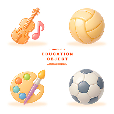 PSD 편집이미지 교육 예술 음악 스포츠 연주 공 놀이 미술 취미 축구 물감 배구 바이올린 그림 창의력 편집3D 현악기 문화예술 3D 구기 미술도구 파일형식
