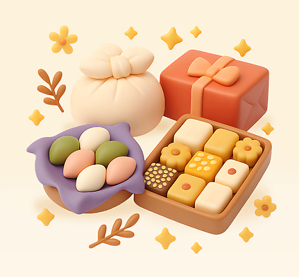 PSD 편집이미지 기념일 한식 컬러 포장 디저트 떡 사탕 추석 한과 고소한맛 뷰티풀 손맛 전통과자 추석선물 편집3D 명절 음식 선물 이벤트 3D 과자 전통음식 맛 파일형식 명절선물