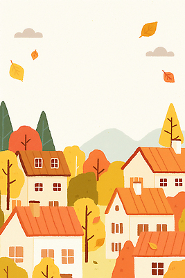 JPG 나무 컬러 낙엽 일러스트 자연 바람 산 주택 풍경 일상 평화 마을 환경 고요 시골 조화 뷰티풀 국내일러스트 AI일러스트 AI콘텐츠 자연요소 식물 컨셉 잎 날씨 건물 라이프 생태계 파일형식