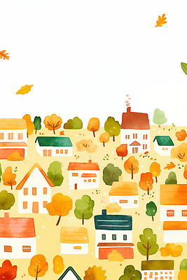 JPG 나무 컬러 단풍 잎 일러스트 자연 주택 풍경 일상 평화 마을 가을풍경 가을 시골 변화 조화 뷰티풀 소셜 풍경화 국내일러스트 AI일러스트 AI콘텐츠 식물 계절 컨셉 건물 라이프 그림 생태계 파일형식 가을_계절