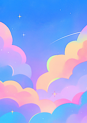 JPG 별 예술 컬러 일러스트 자연 하늘 밝음 풍경 그래픽 판타지 평화 꿈 부드러움 화사함 파스텔 조화 뷰티풀 상상력 국내일러스트 AI일러스트 AI콘텐츠 자연요소 컨셉 상상 학용품 감각 생태계 파일형식