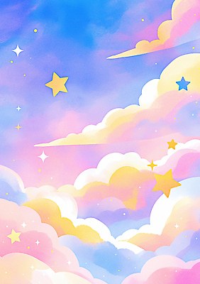 JPG 별 예술 컬러 일러스트 상상 자연 하늘 밝음 풍경 반짝임 고요 꿈 장면 파스텔 조화 뷰티풀 국내일러스트 AI일러스트 AI콘텐츠 자연요소 모션 학용품 생태계 파일형식