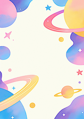 JPG 디자인 별 여유 컬러 백그라운드 패턴 일러스트 그래픽 장식 우주 행성 신비 그림 상상력 창의성 스타일 국내일러스트 AI일러스트 AI콘텐츠 자연요소 감정 컨셉 무늬 파일형식