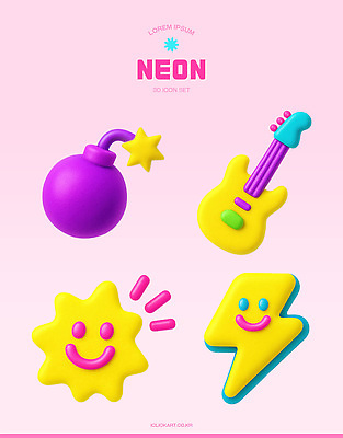 PSD 편집이미지 캐릭터 디자인 감정 컬러 형상 미소 그래픽 스크린 기타 표현 폭발 배열 즐거움 네온 편집3D 현악기 표정 3D 파일형식